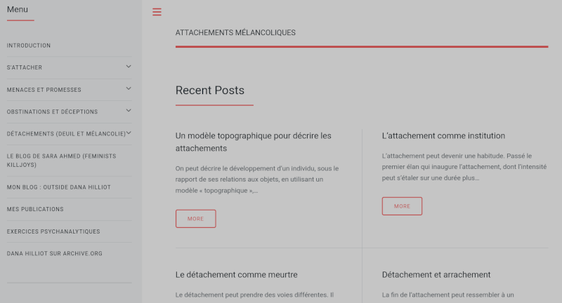 Carnet : Attachements mélancoliques